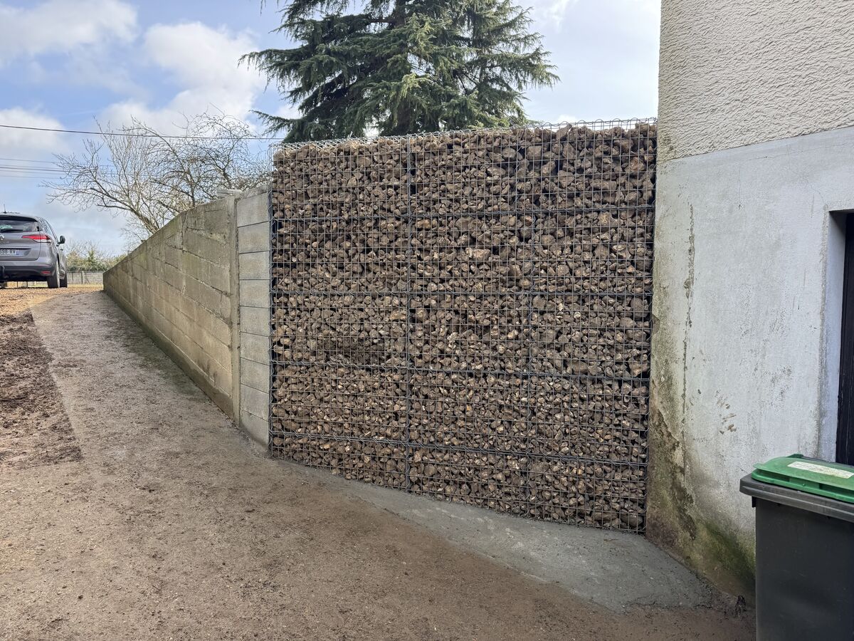 Mur de clôture en gabion